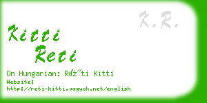 kitti reti business card